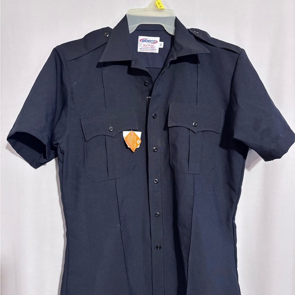 Elbeco Other - Elbeco Textrop Navy Blue Short Sleeve Men's Uniform Shirt size 15.5 style Z3314